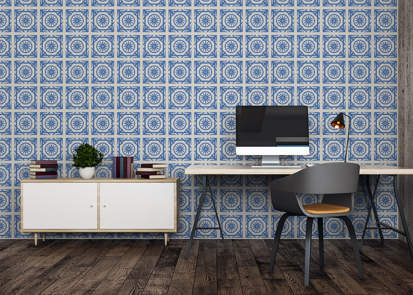 Compass Rose Tiles - Blue