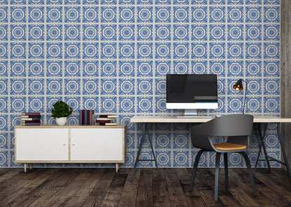Compass Rose Tiles - Blue