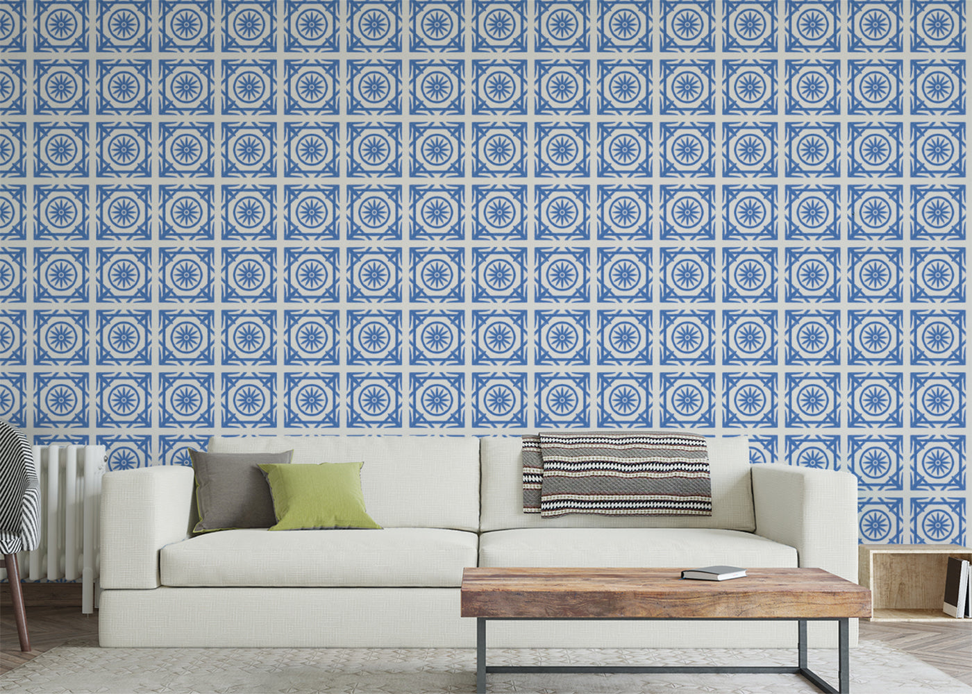 Compass Rose Tiles - Blue