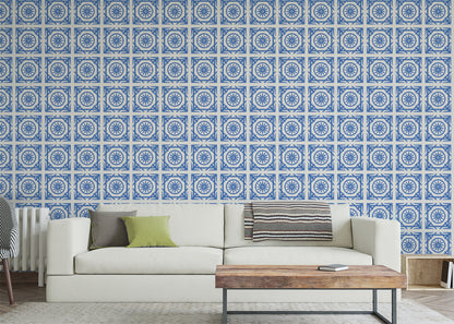 Compass Rose Tiles - Blue