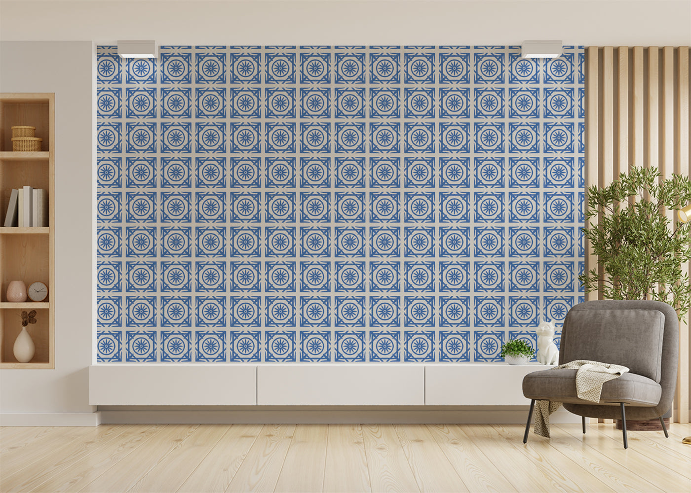 Compass Rose Tiles - Blue