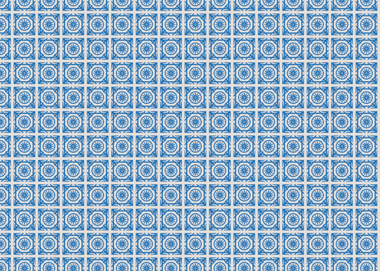 Compass Rose Tiles - Blue - Sample