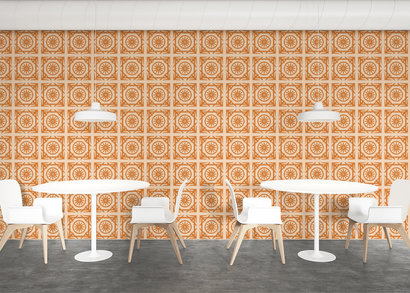 Compass Rose Tiles - Orange