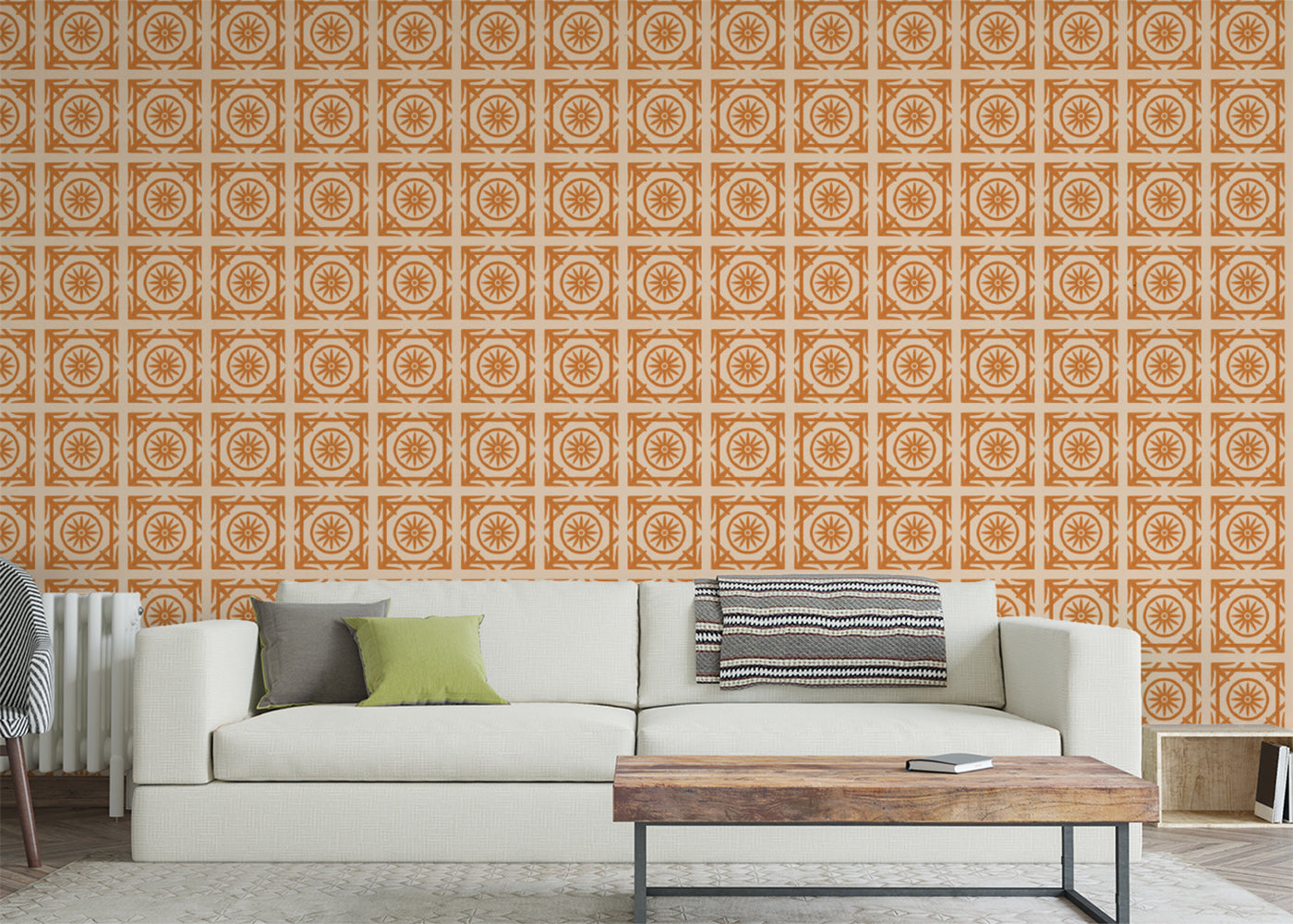 Compass Rose Tiles - Orange