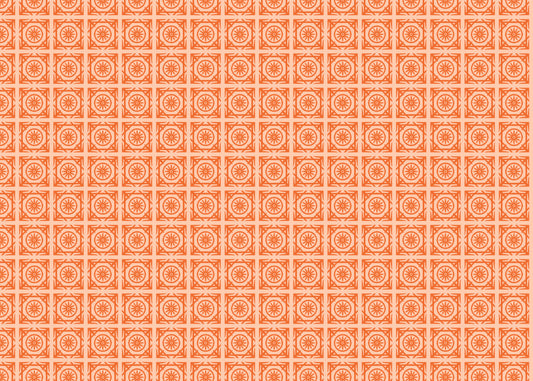 Compass Rose Tiles - Orange - Sample