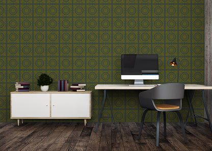 Compass Rose Tiles - Green and Gold