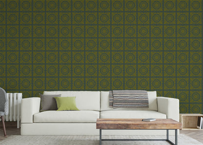 Compass Rose Tiles - Green and Gold