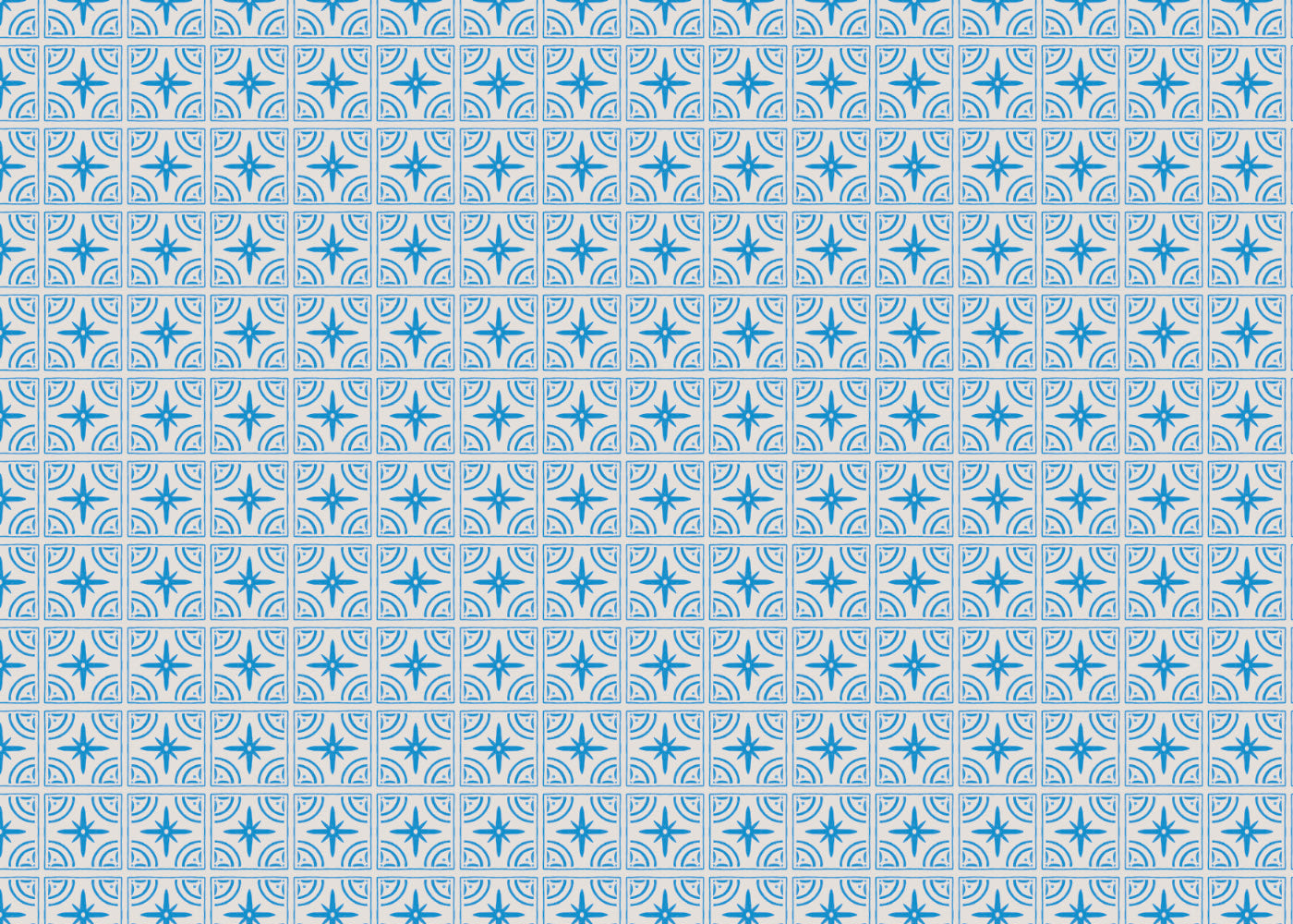 Crescent Whirls Tiles - Blue