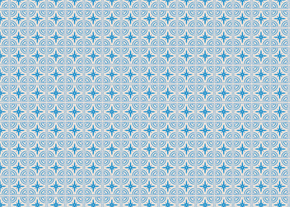 Crescent Whirls Tiles - Blue