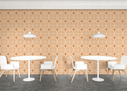 Crescent Whirls Tiles - Orange
