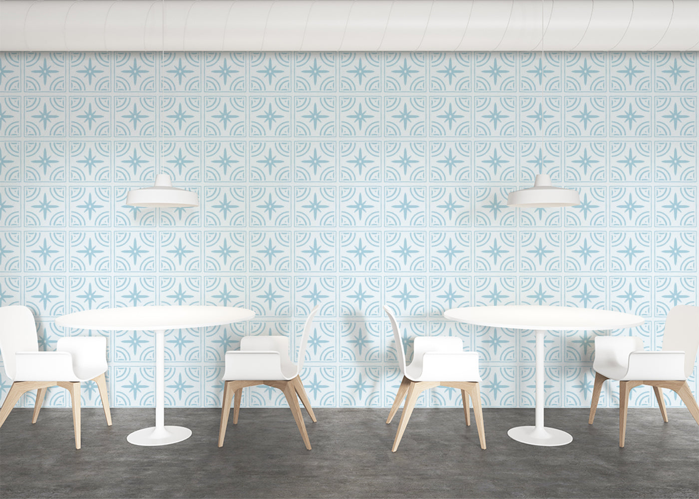 Crescent Whirls Tiles - Turquoise