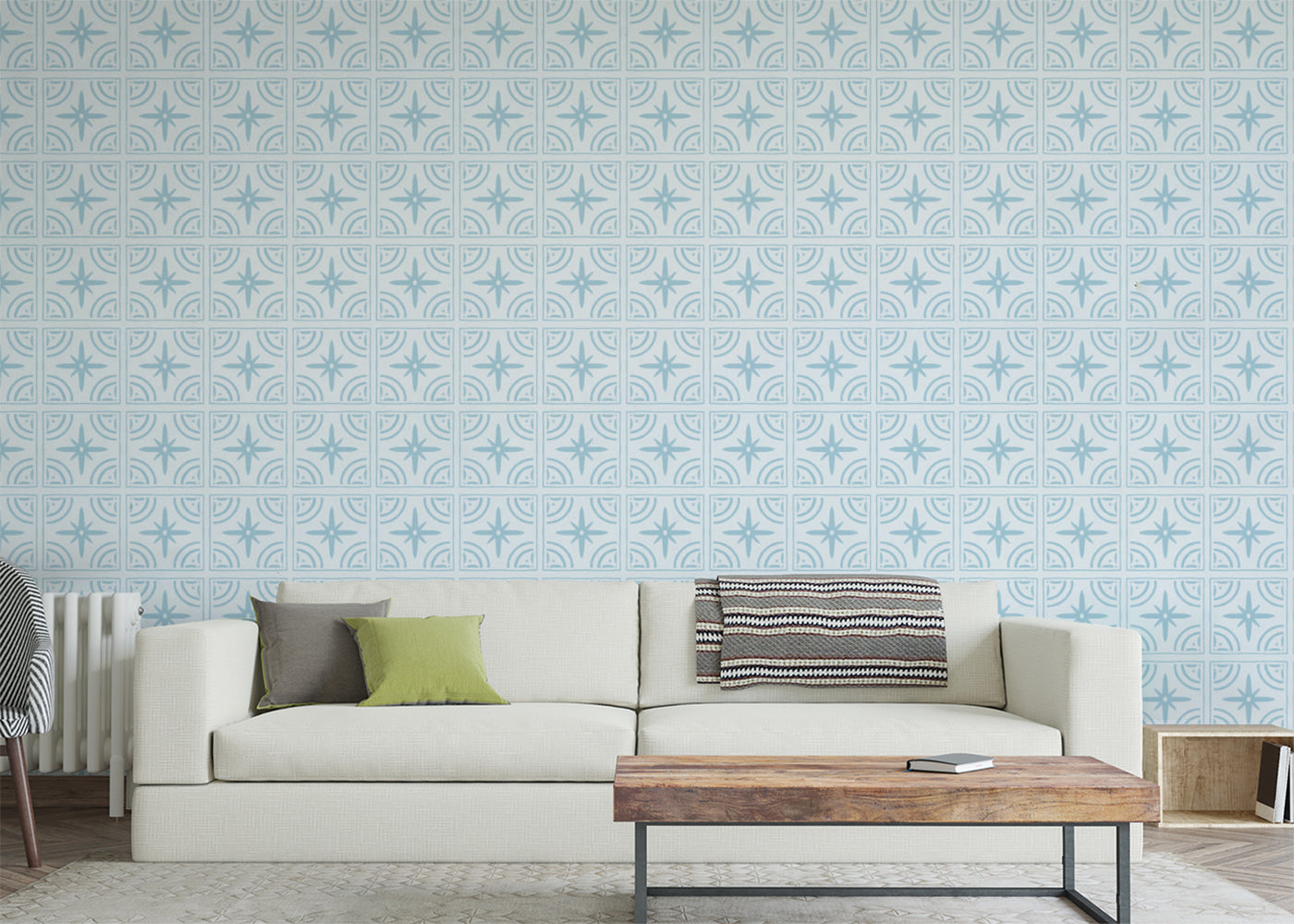 Crescent Whirls Tiles - Turquoise