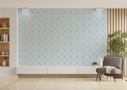 Crescent Whirls Tiles - Turquoise