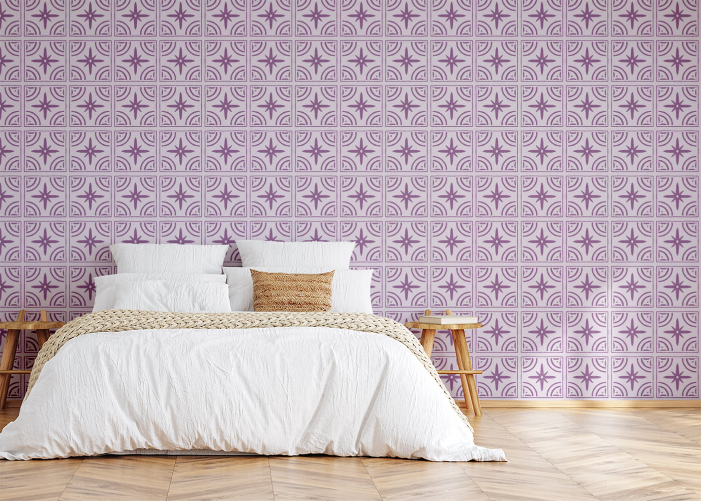 Crescent Whirls Tiles - Purple
