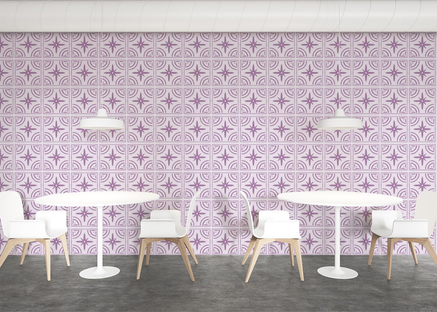 Crescent Whirls Tiles - Purple