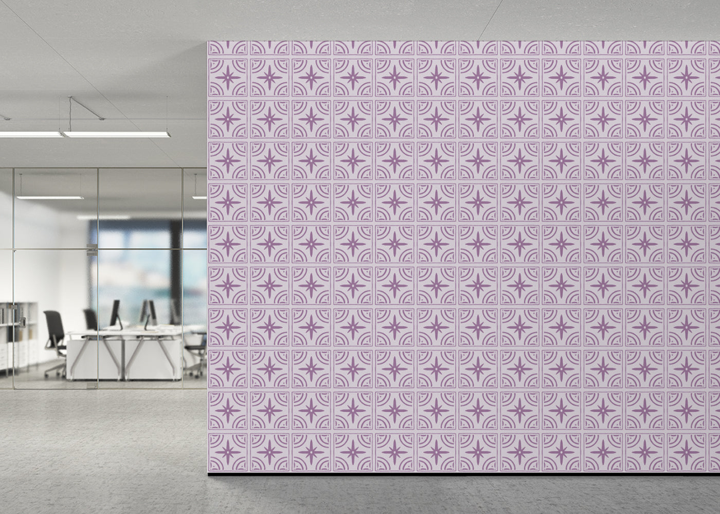 Crescent Whirls Tiles - Purple