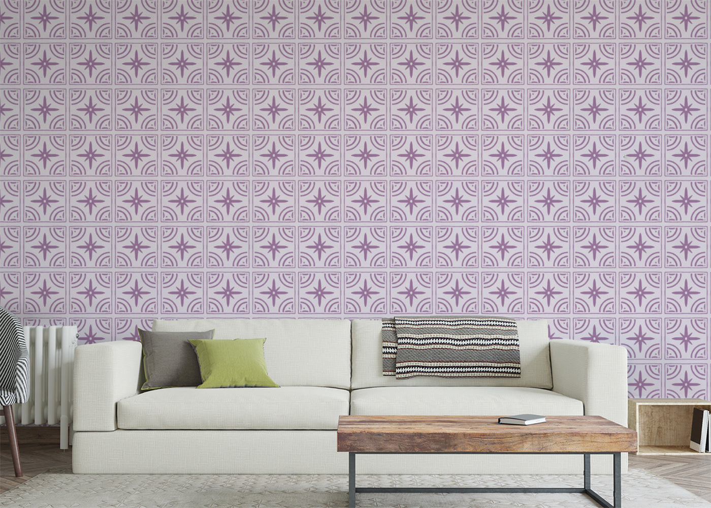 Crescent Whirls Tiles - Purple