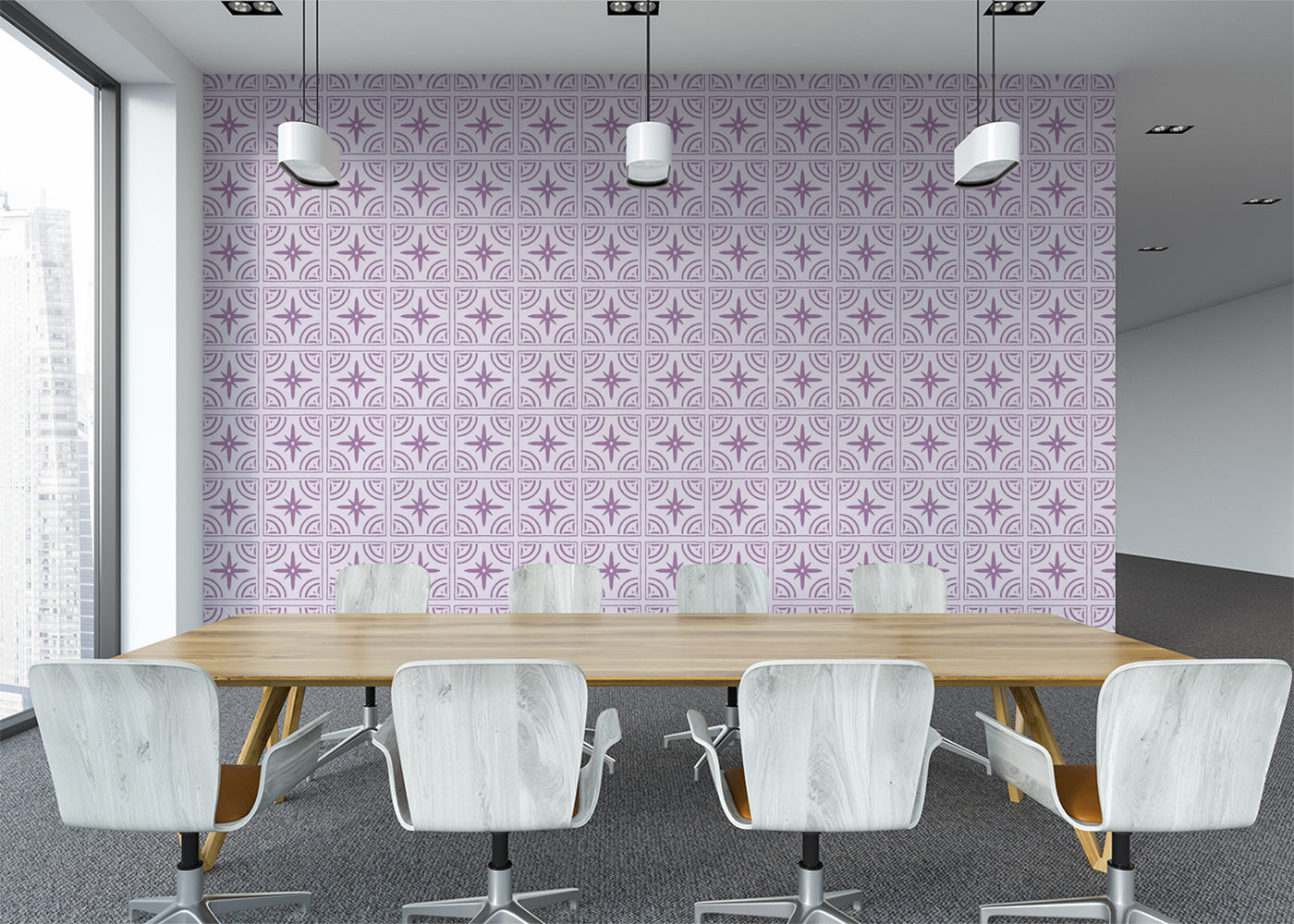 Crescent Whirls Tiles - Purple