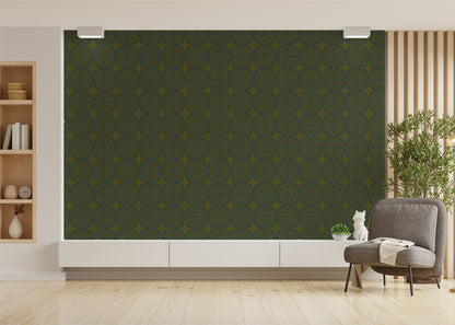 Crescent Whirls Tiles - Green and Gold