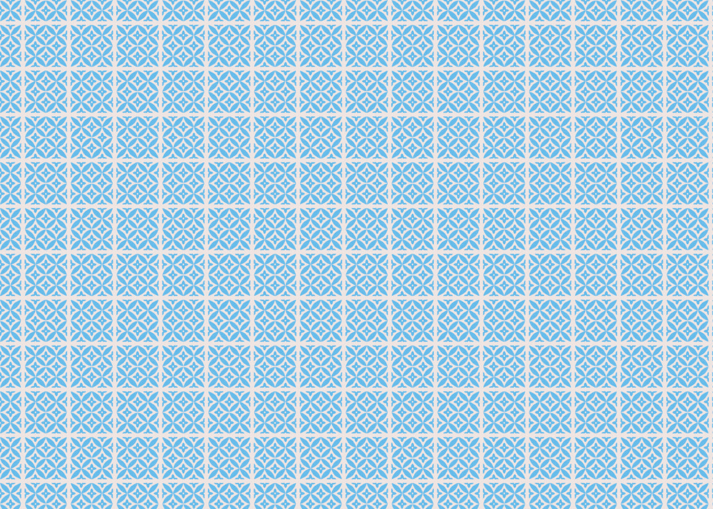 Crossed Petals Tiles - Blue