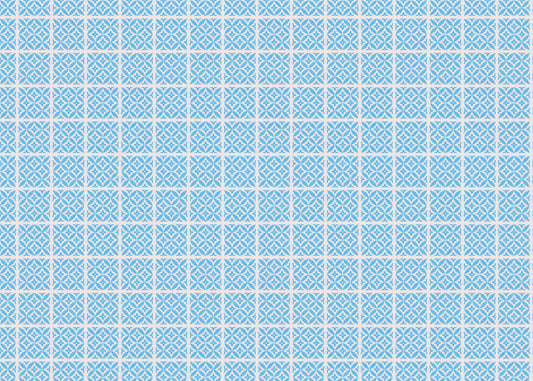 Crossed Petals Tiles - Blue