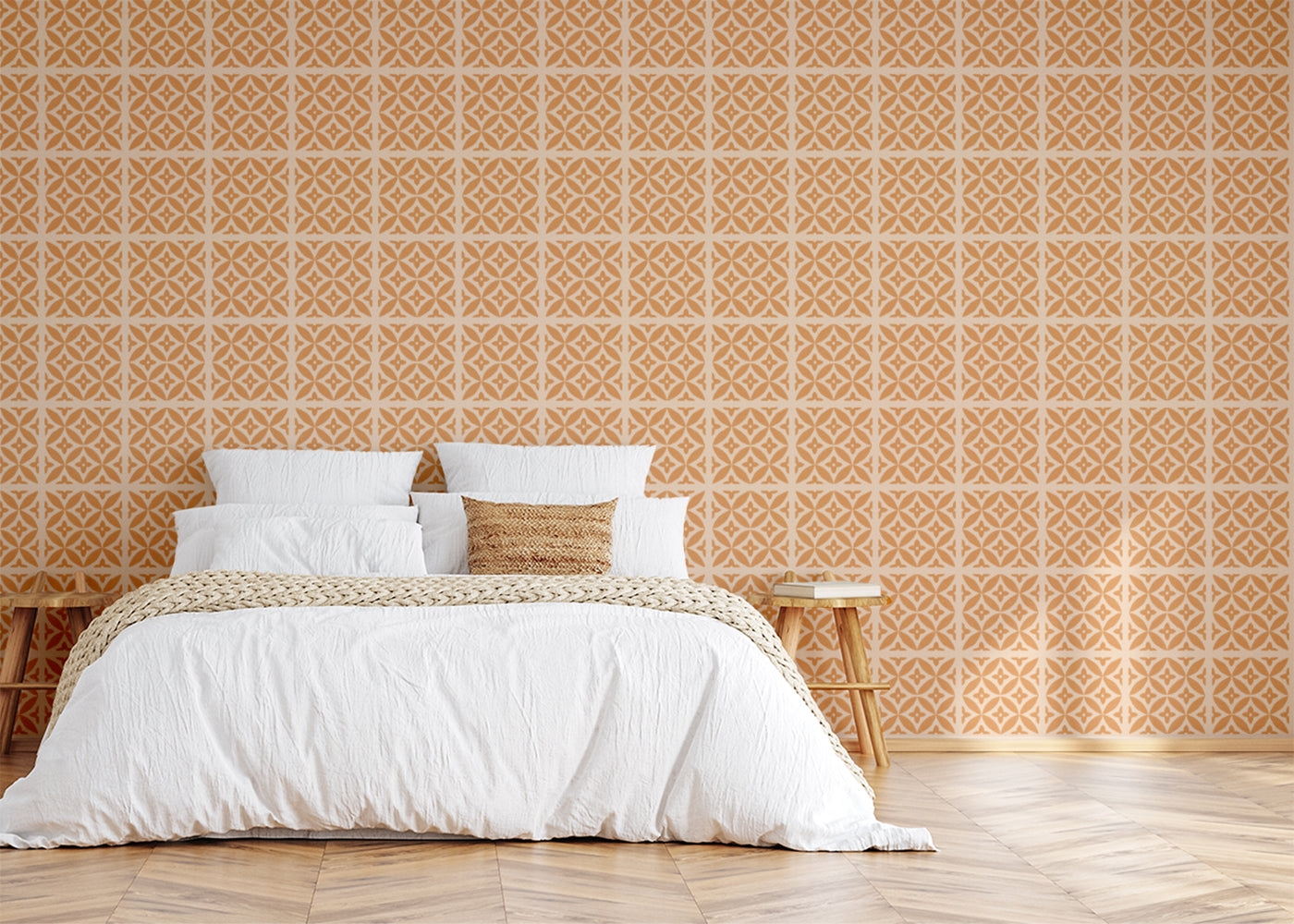 Crossed Petals Tiles - Orange