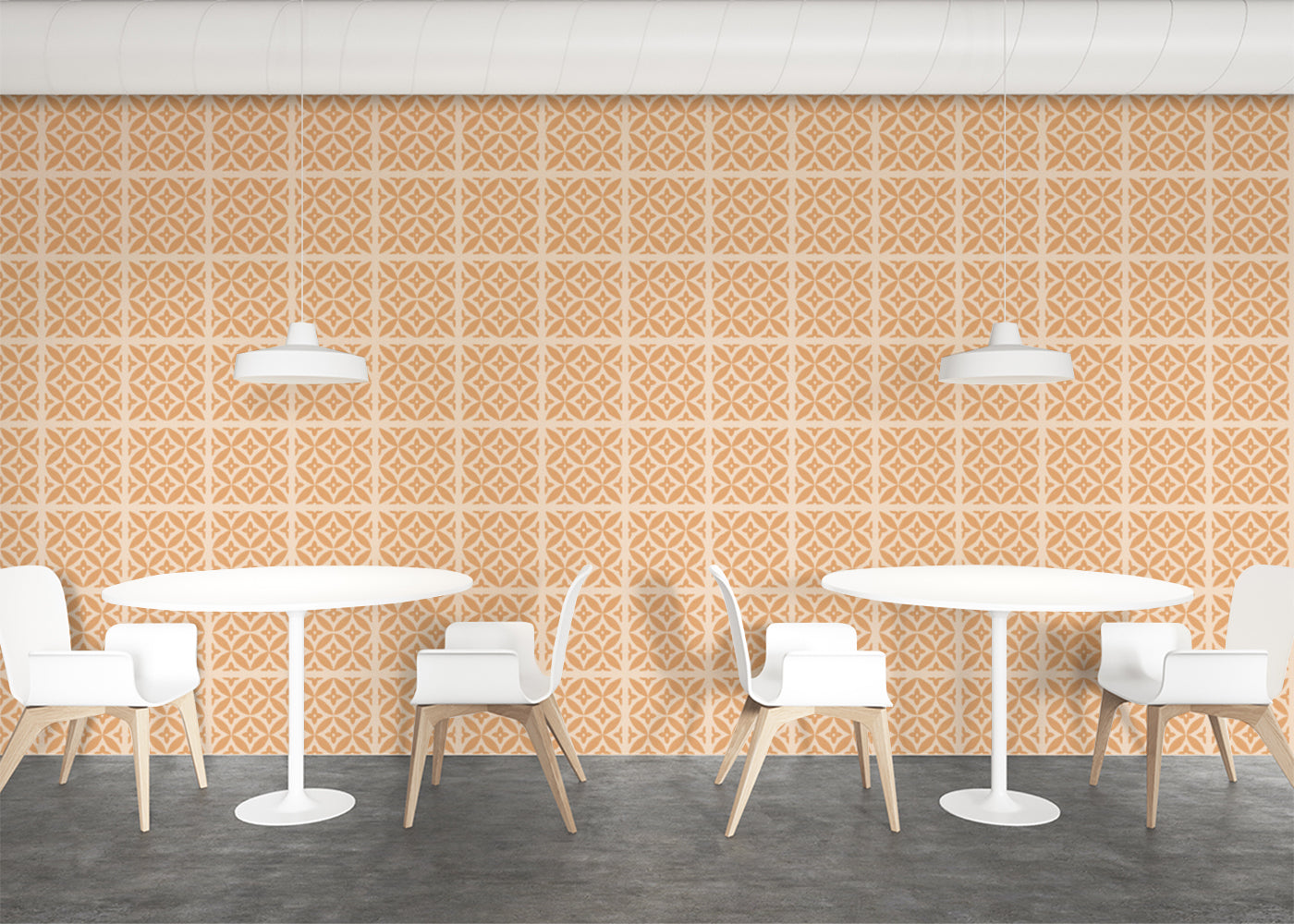 Crossed Petals Tiles - Orange