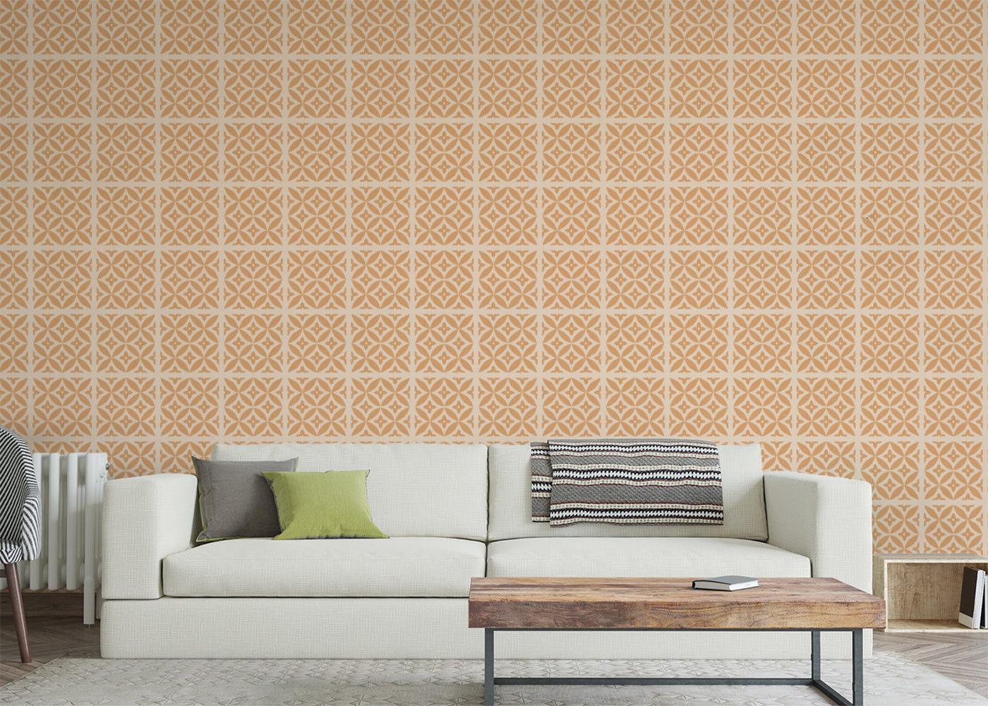 Crossed Petals Tiles - Orange