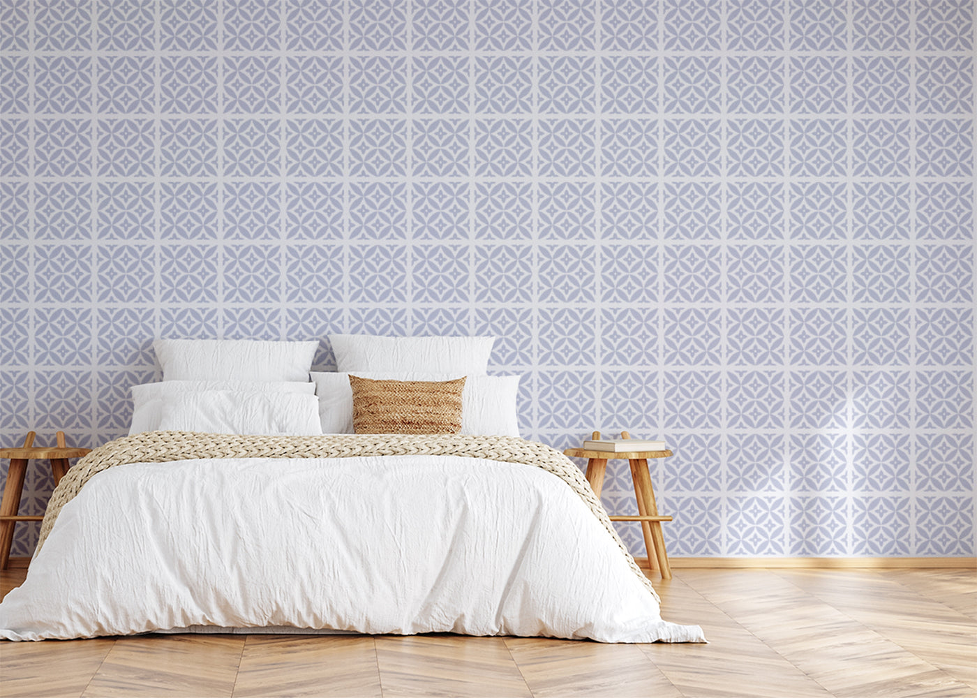 Crossed Petals Tiles - Gray