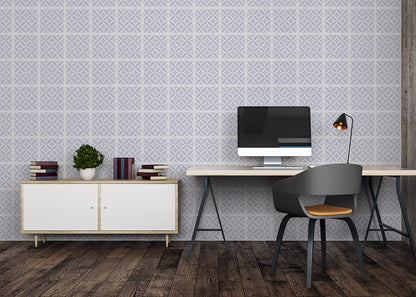 Crossed Petals Tiles - Gray