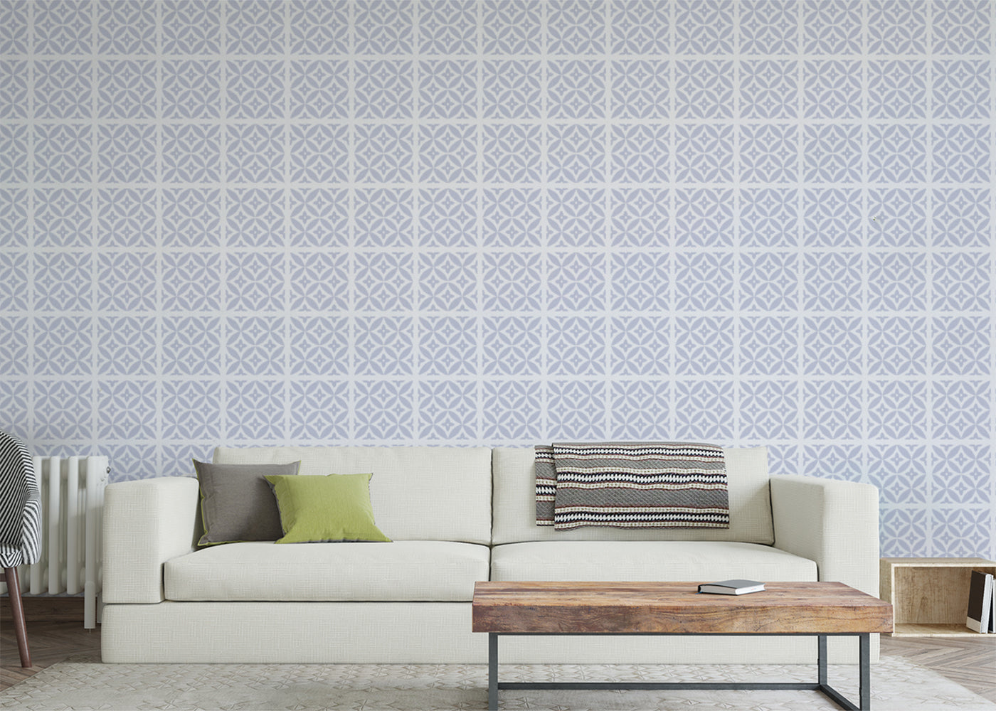 Crossed Petals Tiles - Gray