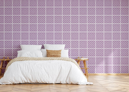 Crossed Petals Tiles - Purple