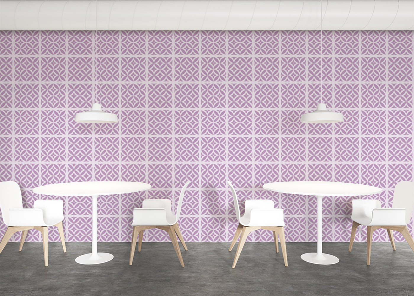 Crossed Petals Tiles - Purple