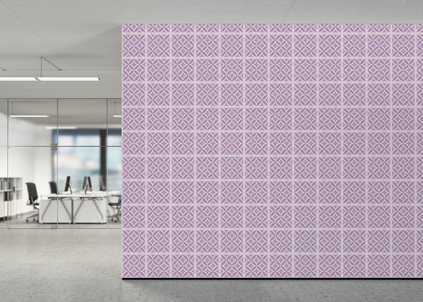 Crossed Petals Tiles - Purple