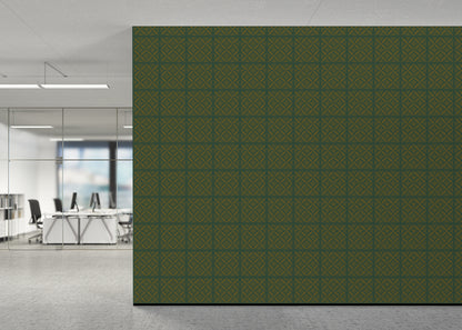 Crossed Petals Tiles - Green and Gold