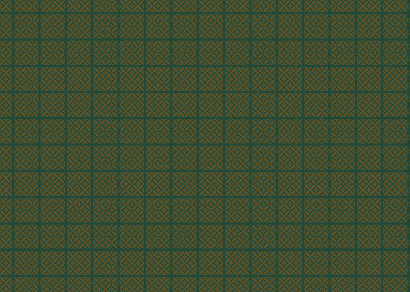 Crossed Petals Tiles - Green and Gold