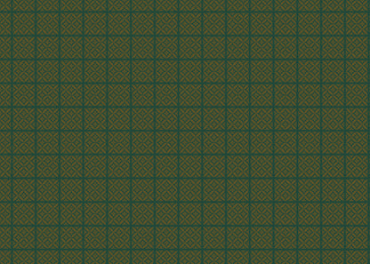 Crossed Petals Tiles - Green and Gold