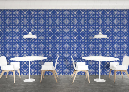 Garden Lattice Tiles - Blue