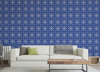 Garden Lattice Tiles - Blue