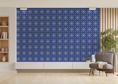 Garden Lattice Tiles - Blue