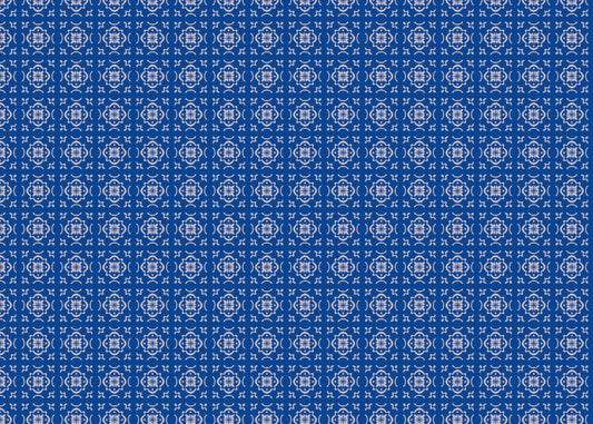 Garden Lattice Tiles - Blue - Sample