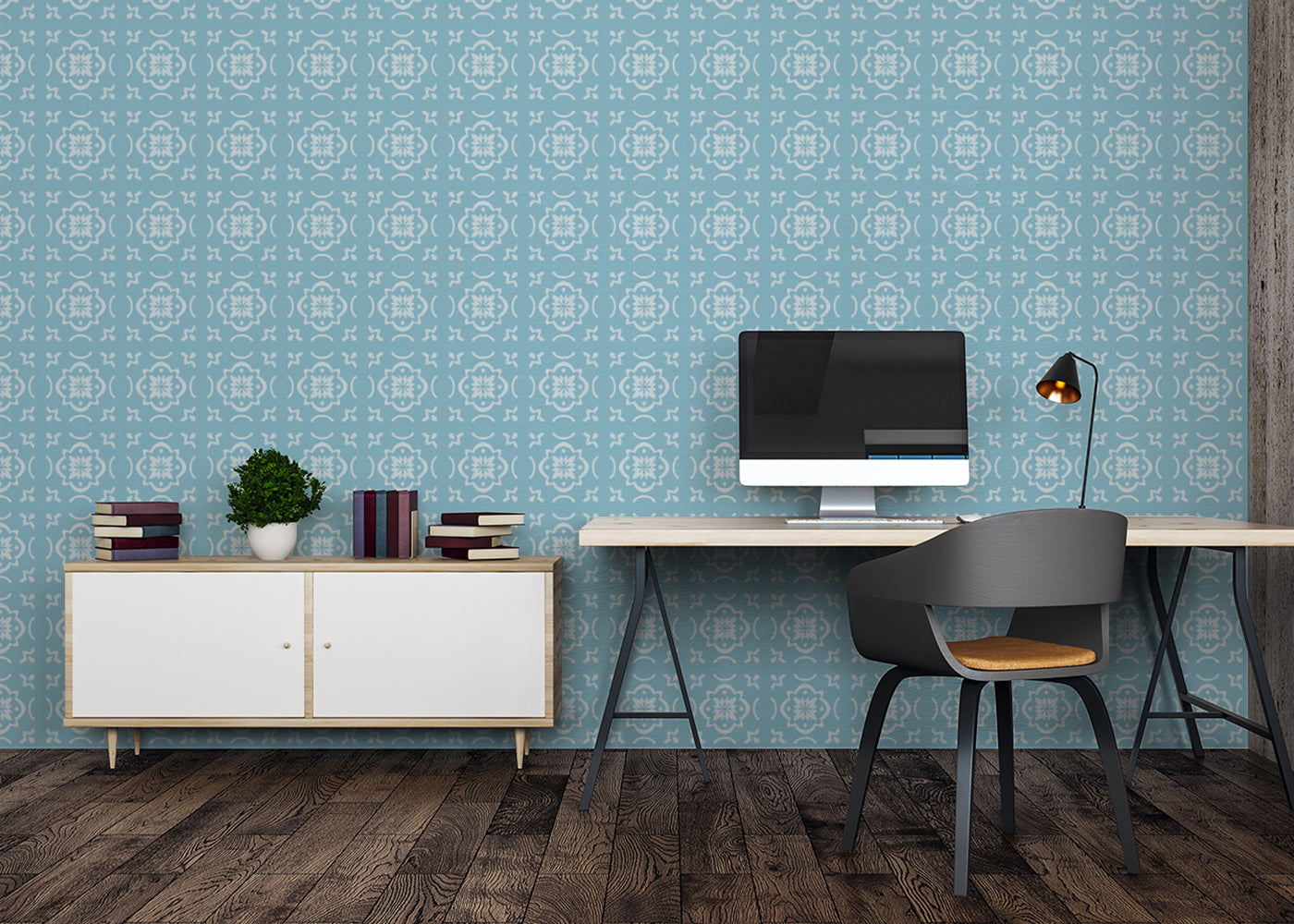 Garden Lattice Tiles - Turquoise