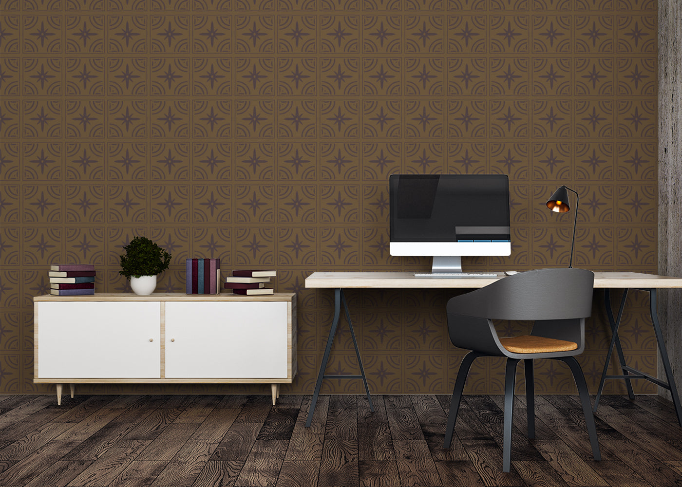 Celestial Ripples Tiles - Brown