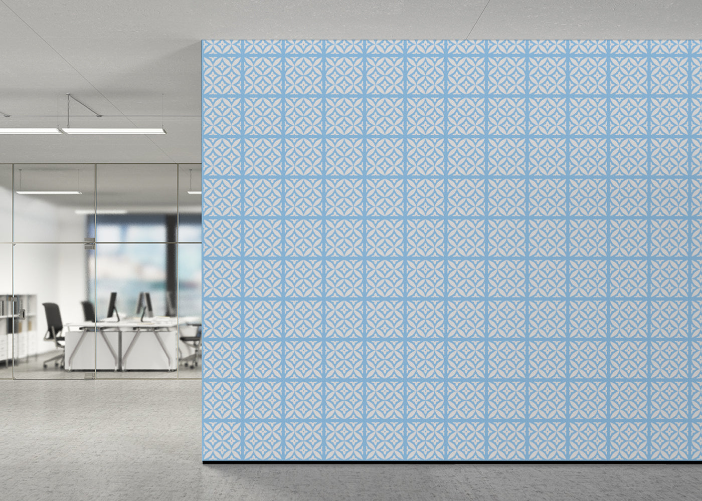 Geometric Blossom Tiles - Blue