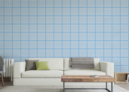 Geometric Blossom Tiles - Blue