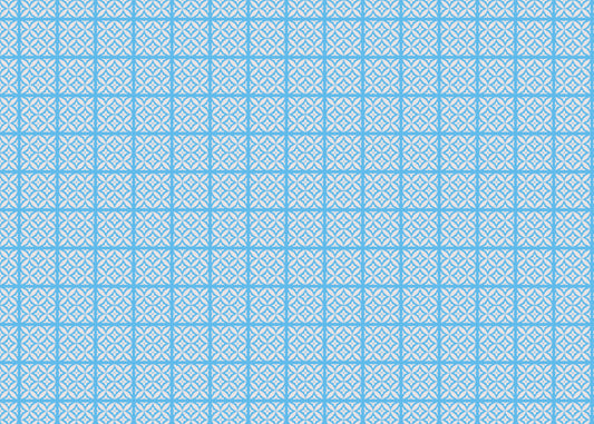 Geometric Blossom Tiles - Blue - Sample