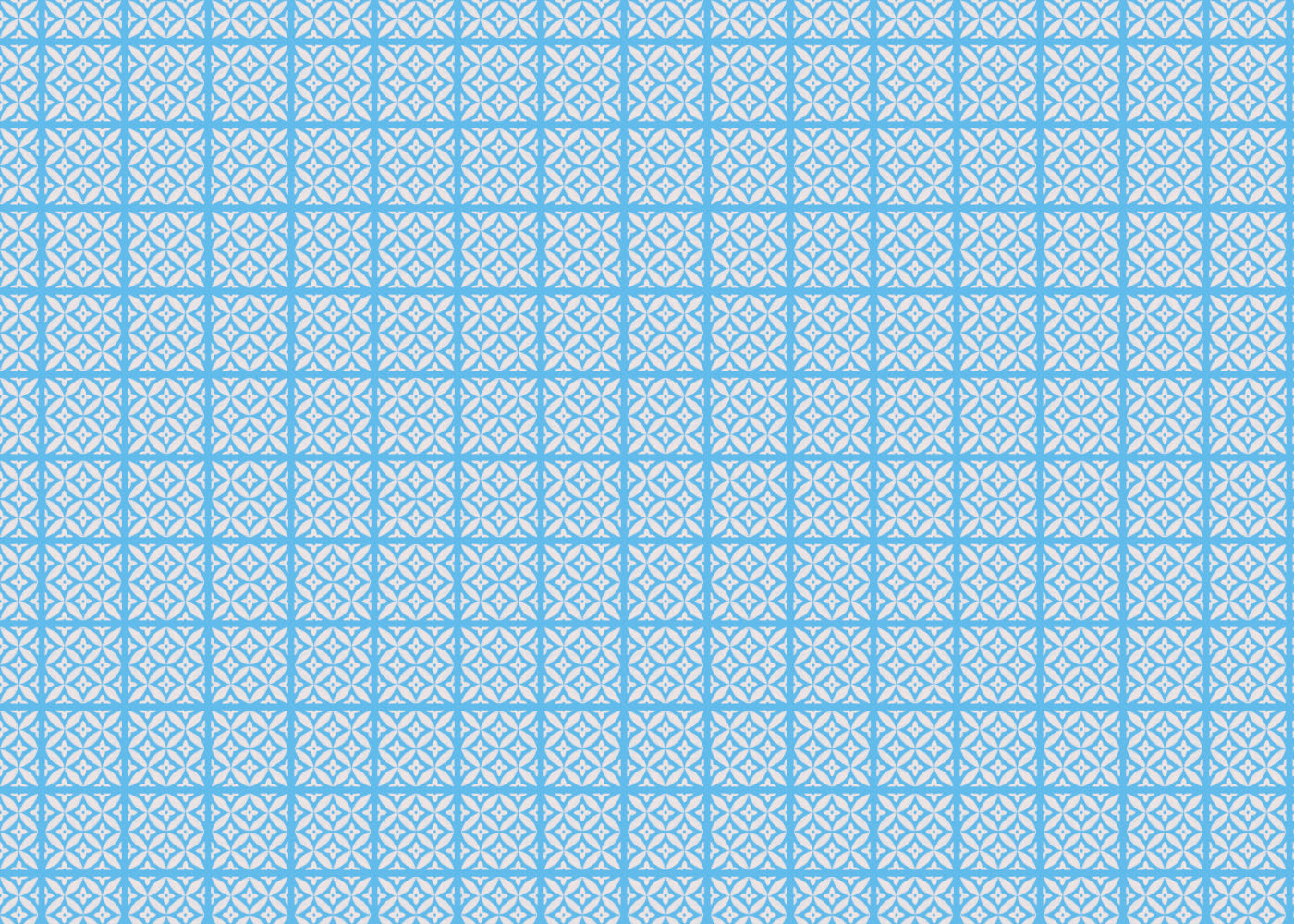 Geometric Blossom Tiles - Blue