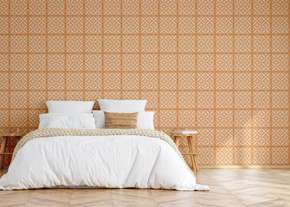 Geometric Blossom Tiles - Orange