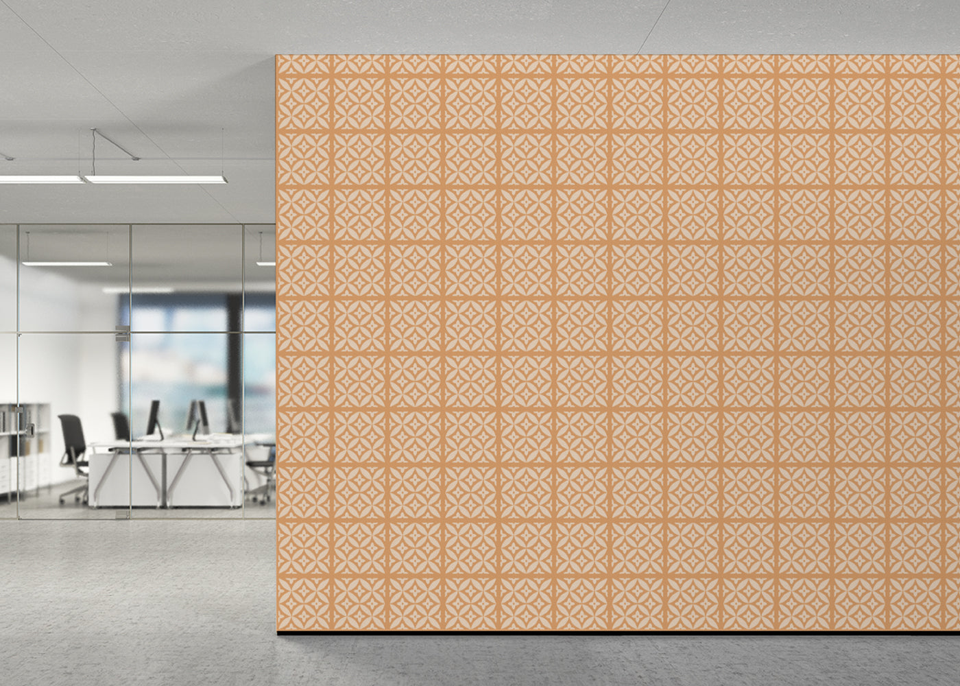 Geometric Blossom Tiles - Orange