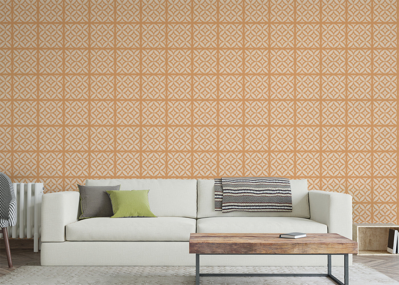 Geometric Blossom Tiles - Orange